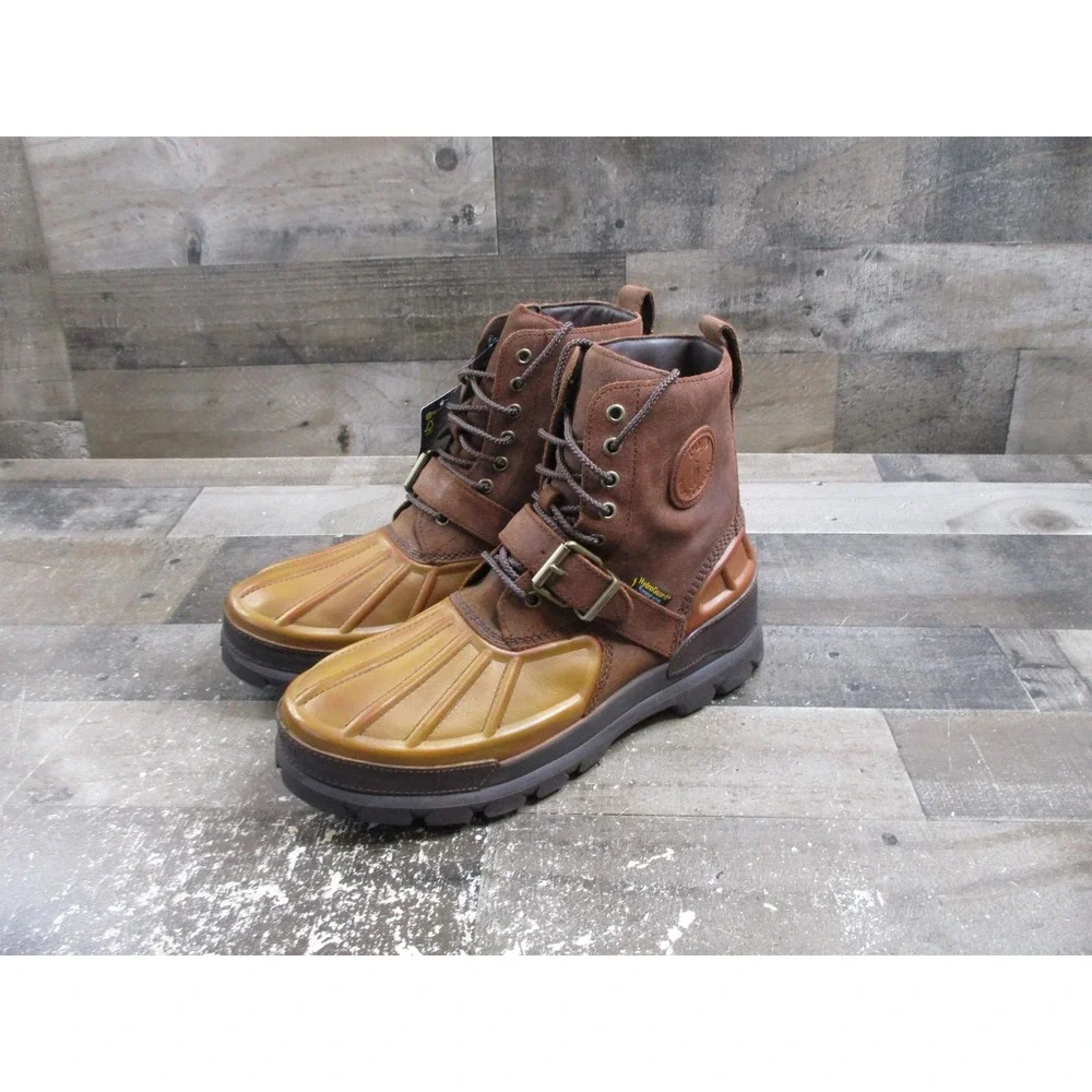 Polo Ralph Lauren Boots Mens Size 11 Brown Tan Oslo High BT WP Duck Waterproof